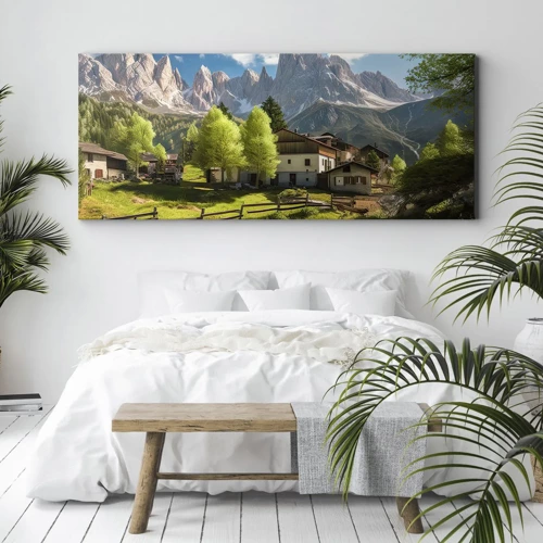 Canvastavla - Bild på duk - Alpin idyll - 100x40 cm