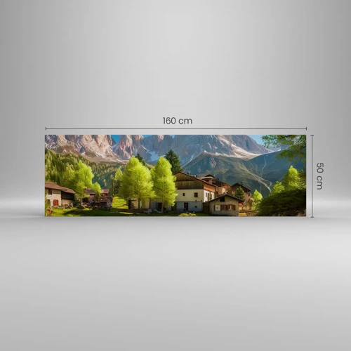 Canvastavla - Bild på duk - Alpin idyll - 160x50 cm