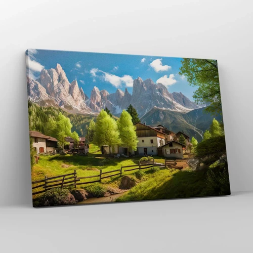 Canvastavla - Bild på duk - Alpin idyll - 70x50 cm