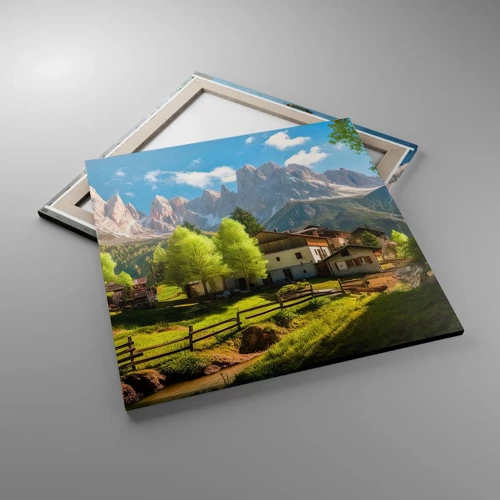 Canvastavla - Bild på duk - Alpin idyll - 70x70 cm