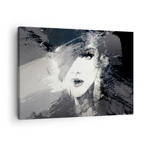 Canvastavla - Bild på duk - Bakom grå voile - 70x50 cm