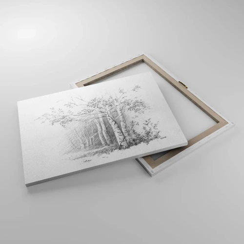 Canvastavla - Bild på duk - Björkskogens ljus - 70x50 cm