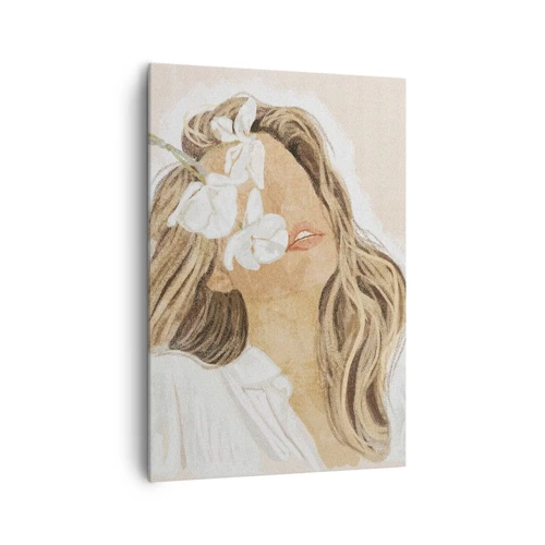 Canvastavla - Bild på duk - Bland blommorna i jubel - 70x100 cm