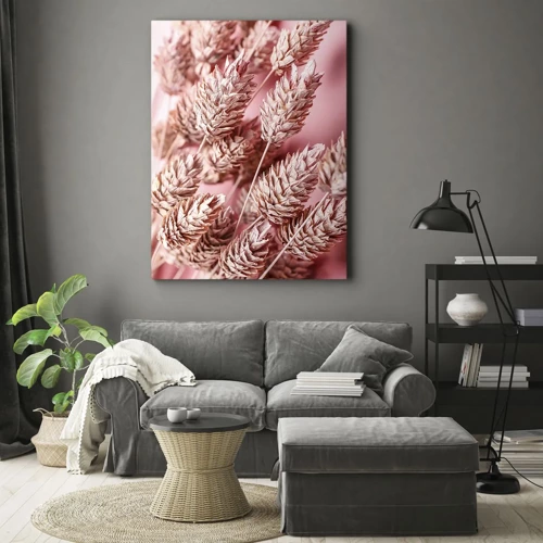 Canvastavla - Bild på duk - Blomkaskad i rosa - 45x80 cm