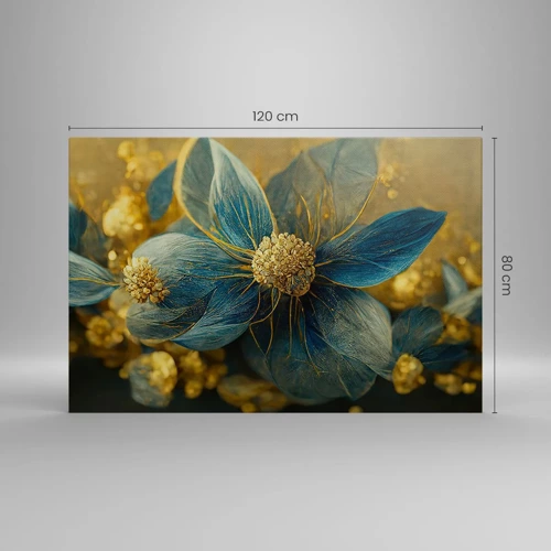 Canvastavla - Bild på duk - Blommande av guld - 120x80 cm