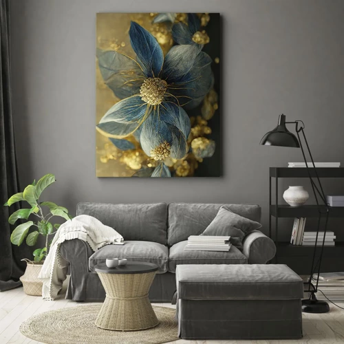 Canvastavla - Bild på duk - Blommande av guld - 45x80 cm