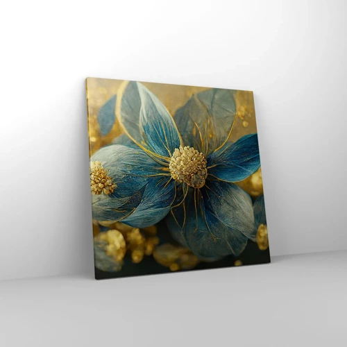 Canvastavla - Bild på duk - Blommande av guld - 60x60 cm