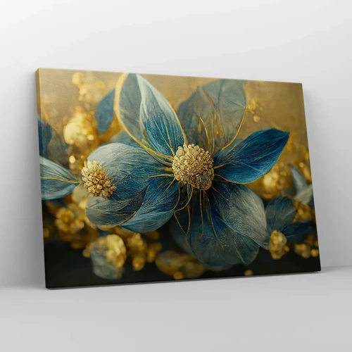 Canvastavla - Bild på duk - Blommande av guld - 70x50 cm