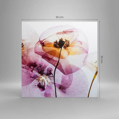 Canvastavla - Bild på duk - Blommornas transparenta kroppar - 30x30 cm