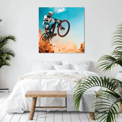 Canvastavla - Bild på duk - Cykelgalning - 60x60 cm