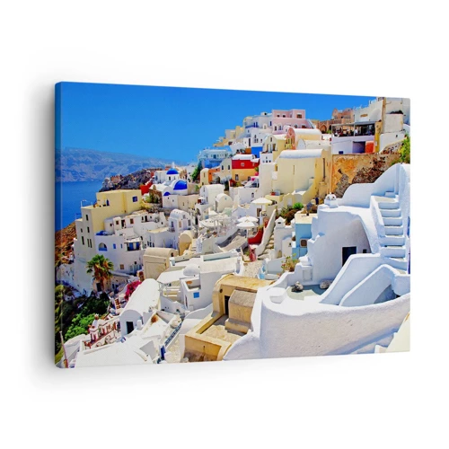 Canvastavla - Bild på duk - En dröm om grekisk sommar - 70x50 cm