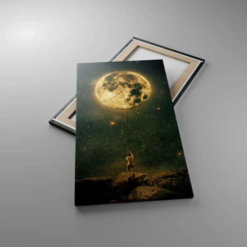 Canvastavla - Bild på duk - En man som stal månen - 45x80 cm
