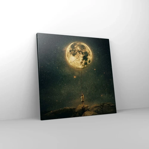 Canvastavla - Bild på duk - En man som stal månen - 50x50 cm