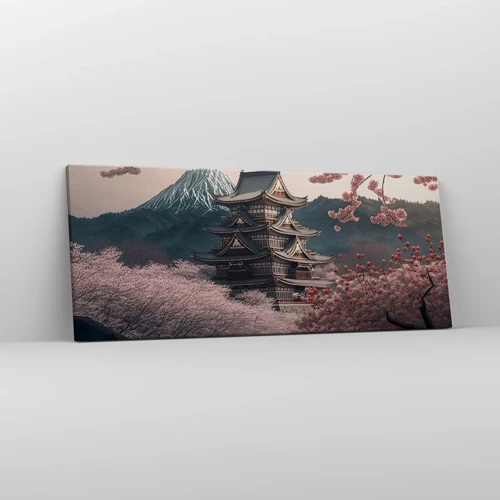 Canvastavla - Bild på duk - Ett land av blommande körsbär - 100x40 cm