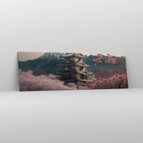 Canvastavla - Bild på duk - Ett land av blommande körsbär - 160x50 cm