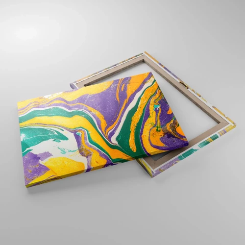 Canvastavla - Bild på duk - Färgvågor - 70x50 cm