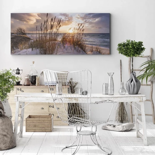 Canvastavla - Bild på duk - Farväl till solen och vinden - 140x50 cm