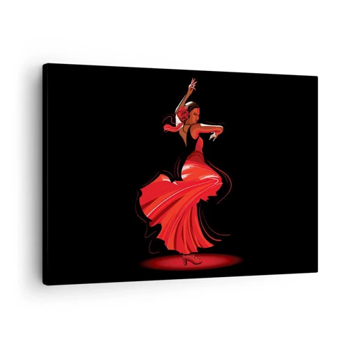 Canvastavla - Bild på duk - Flamencos brinnande anda - 70x50 cm