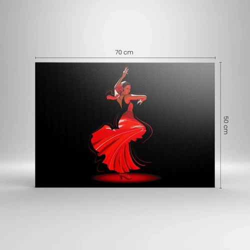 Canvastavla - Bild på duk - Flamencos brinnande anda - 70x50 cm