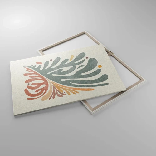 Canvastavla - Bild på duk - Flerfärgat blad - 100x70 cm