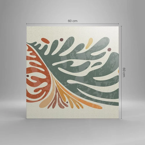 Canvastavla - Bild på duk - Flerfärgat blad - 60x60 cm