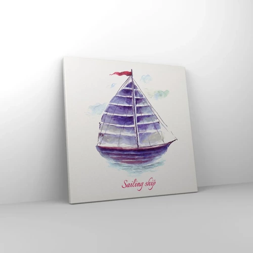 Canvastavla - Bild på duk - Fulla seglar och lugnt vatten - 40x40 cm