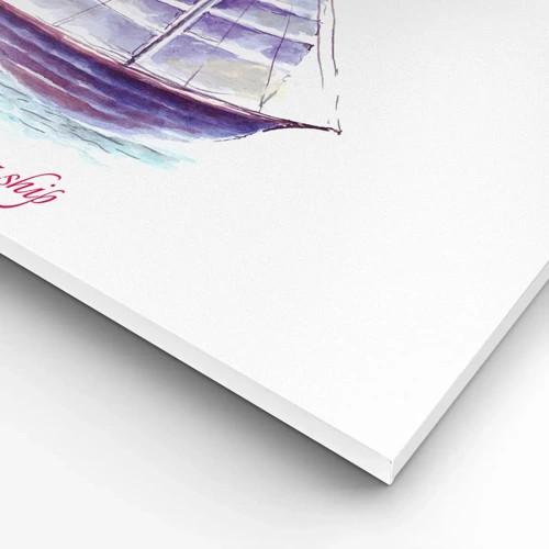 Canvastavla - Bild på duk - Fulla seglar och lugnt vatten - 80x120 cm