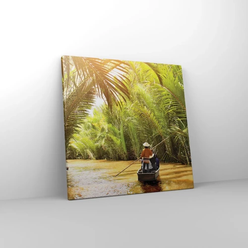 Canvastavla - Bild på duk - Genom en palmravin - 40x40 cm