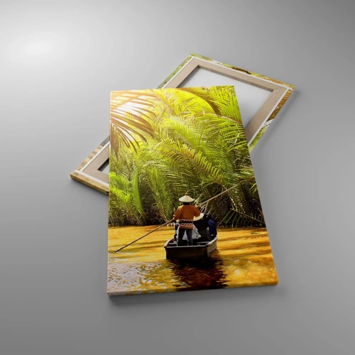 Canvastavla - Bild på duk - Genom en palmravin - 45x80 cm