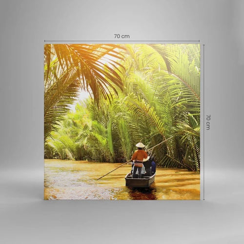 Canvastavla - Bild på duk - Genom en palmravin - 70x70 cm