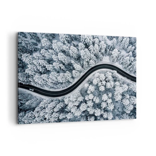 Canvastavla - Bild på duk - Genom vinterskogen - 100x70 cm
