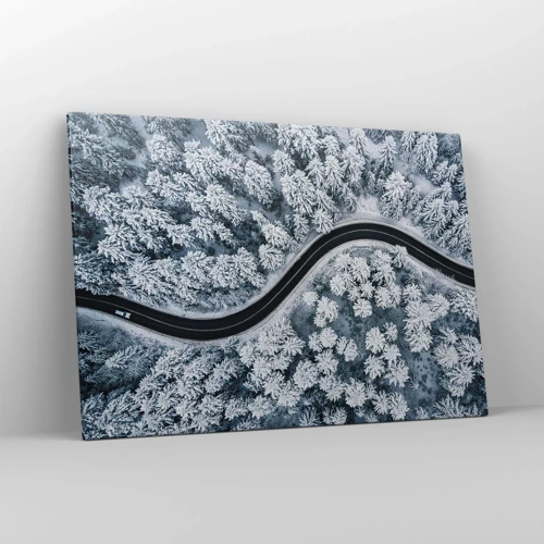 Canvastavla - Bild på duk - Genom vinterskogen - 100x70 cm