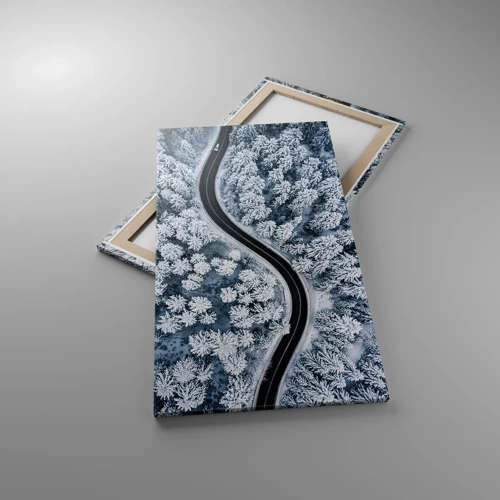Canvastavla - Bild på duk - Genom vinterskogen - 55x100 cm