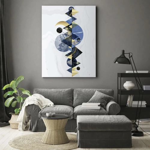 Canvastavla - Bild på duk - Geometriskt landskap - 50x70 cm