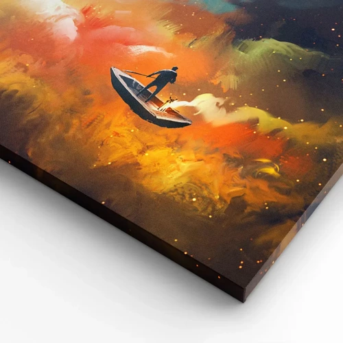 Canvastavla - Bild på duk - I båten genom galaxen - 70x50 cm