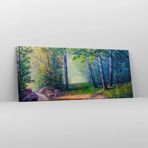 Canvastavla - Bild på duk - Idyllisk vy - 120x50 cm