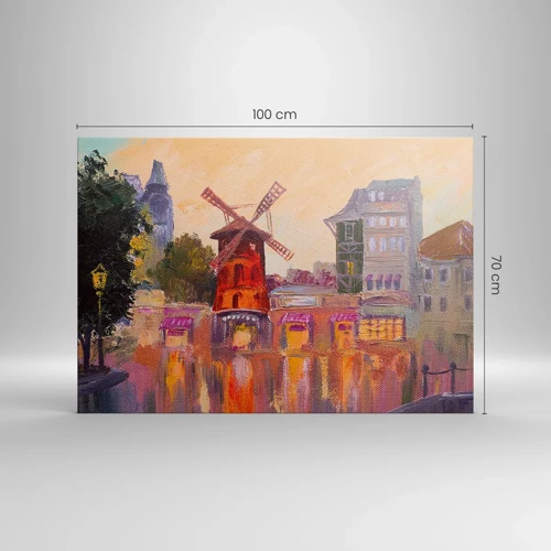 Canvastavla - Bild på duk - Ikoner av Paris – Moulin Rouge - 100x70 cm