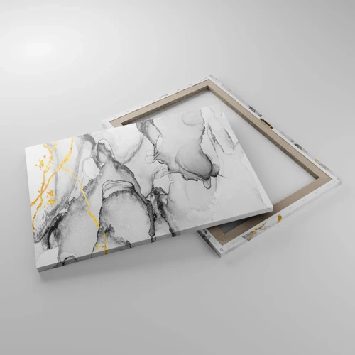 Canvastavla - Bild på duk - Komposition med guldmotiv - 70x50 cm