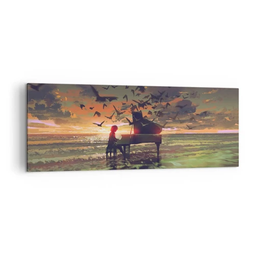 Canvastavla - Bild på duk - Konsert för piano och vågor - 140x50 cm