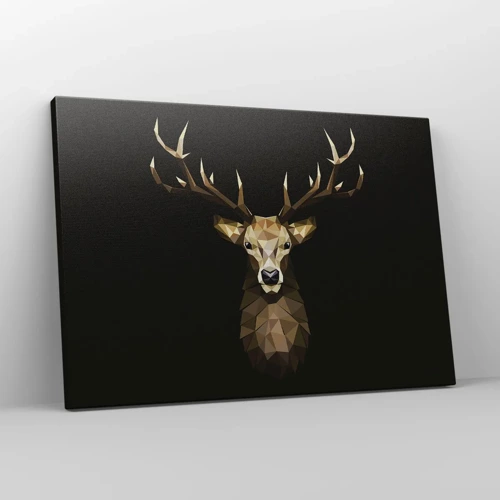 Canvastavla - Bild på duk - Kubistisk hjort - 70x50 cm