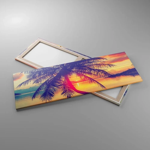 Canvastavla - Bild på duk - Kväll under palmerna - 140x50 cm