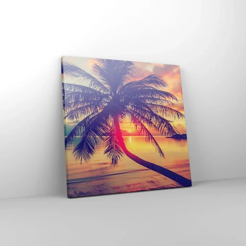 Canvastavla - Bild på duk - Kväll under palmerna - 30x30 cm
