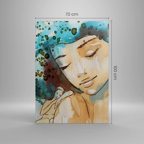 Canvastavla - Bild på duk - Lady in blue - 70x100 cm