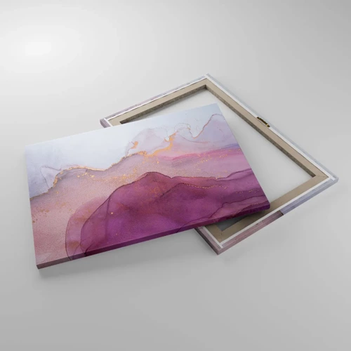 Canvastavla - Bild på duk - Lila och violett vågor - 70x50 cm
