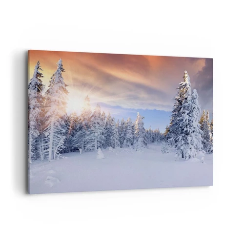 Canvastavla - Bild på duk - Naturens snöiga spel - 100x70 cm
