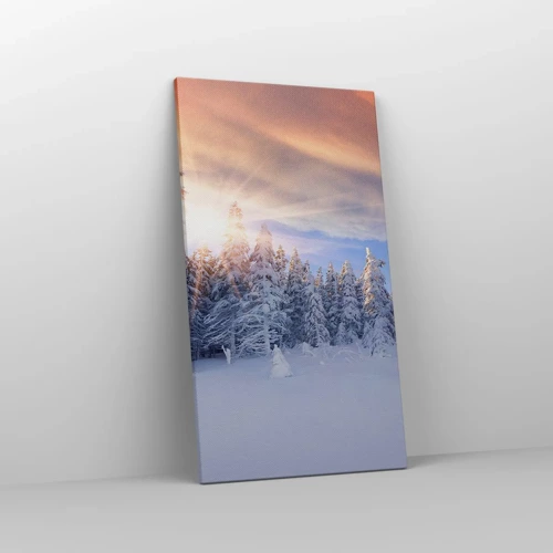 Canvastavla - Bild på duk - Naturens snöiga spel - 45x80 cm