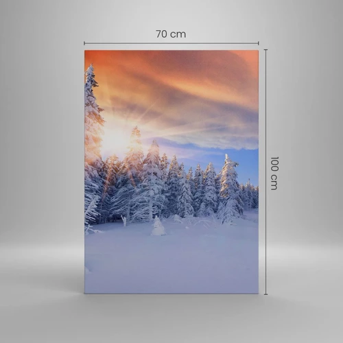 Canvastavla - Bild på duk - Naturens snöiga spel - 70x100 cm