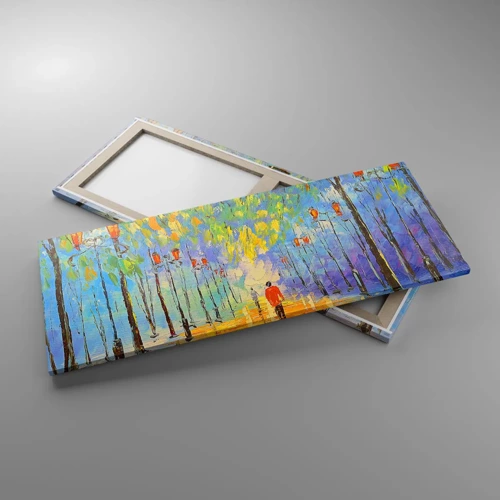 Canvastavla - Bild på duk - Regnets nattvisa - 100x40 cm