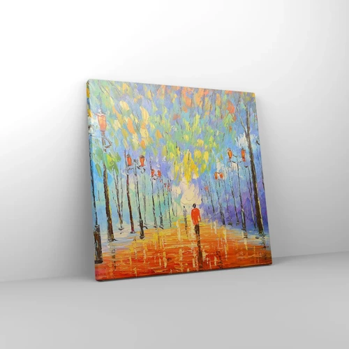 Canvastavla - Bild på duk - Regnets nattvisa - 30x30 cm