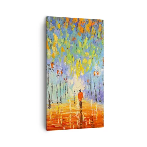 Canvastavla - Bild på duk - Regnets nattvisa - 45x80 cm